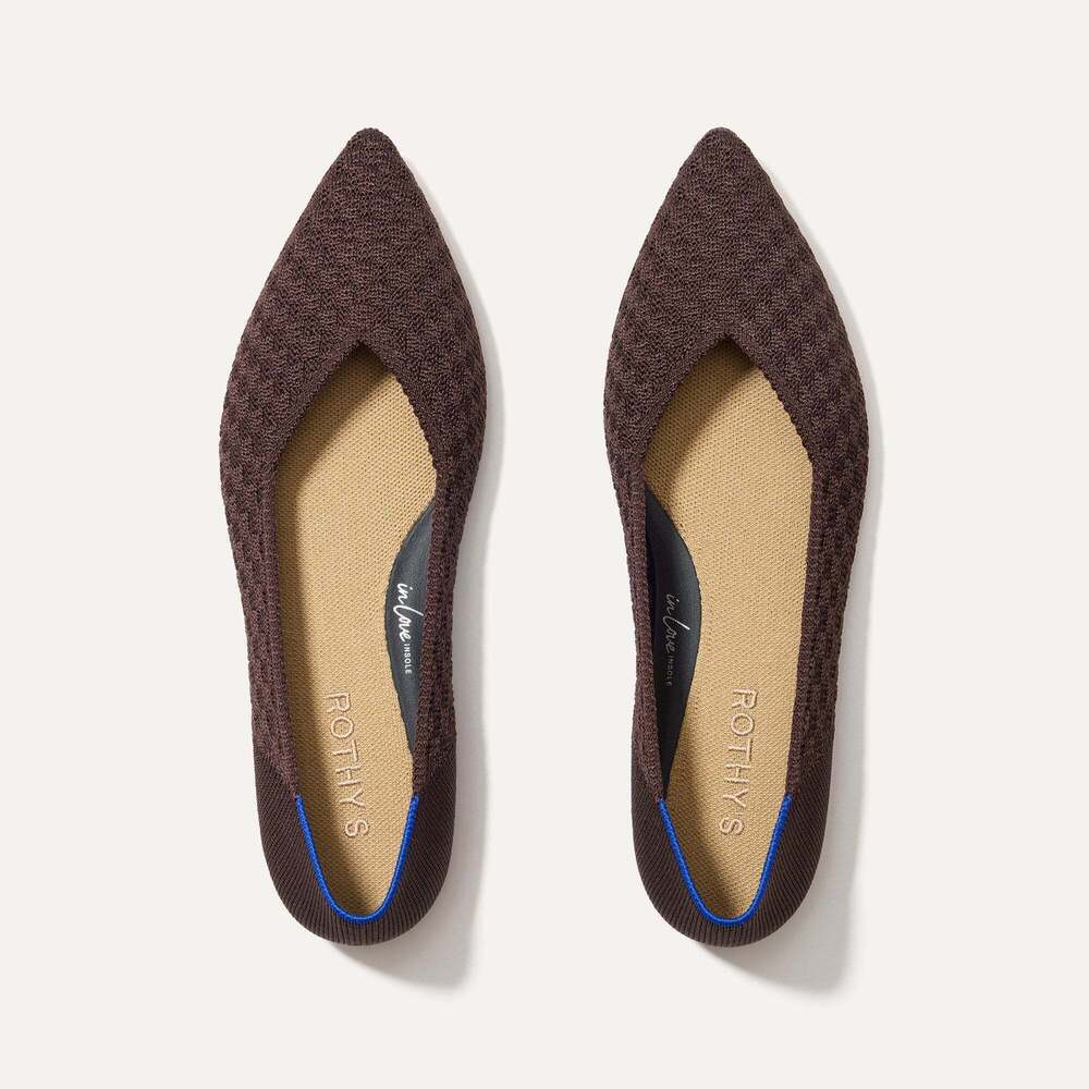 Rothy's The Point II - Chocolate Basketweave Size 10.5